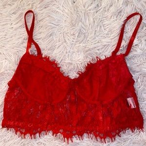 Red Lace Corset Top/Bralette